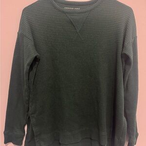 American Eagle Outfitters Waffle Green Sweater